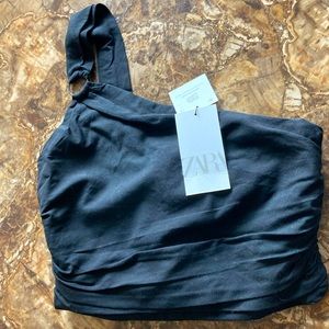 Zara black crop top